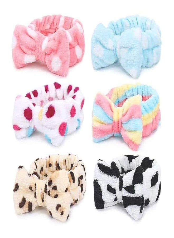 OJ Fashion Lovely Soft Bow Knot Makeup Cosmetic Shower Elastic Hair Band Hairlace Polyester Headband for Women, Pack of 1 - Multicolor - Image 2