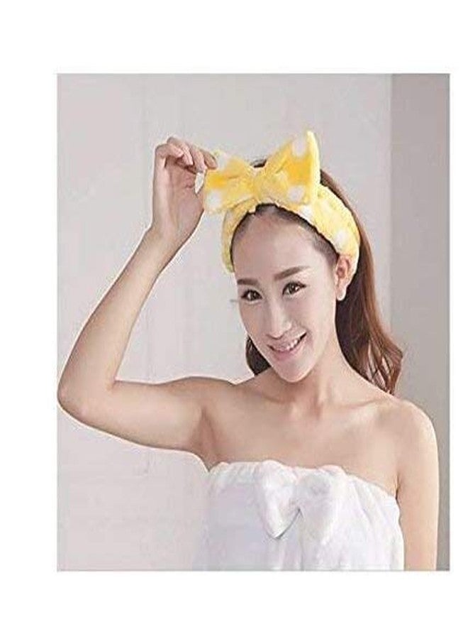 OJ Fashion Lovely Soft Bow Knot Makeup Cosmetic Shower Elastic Hair Band Hairlace Polyester Headband for Women, Pack of 1 - Multicolor - Image 3