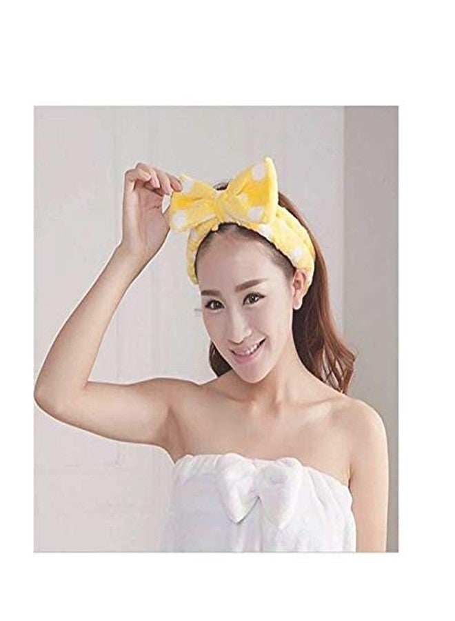 OJ Fashion Lovely Soft Bow Knot Makeup Cosmetic Shower Elastic Hair Band Hairlace Polyester Headband for Women, Pack of 1 - Multicolor - Image 5