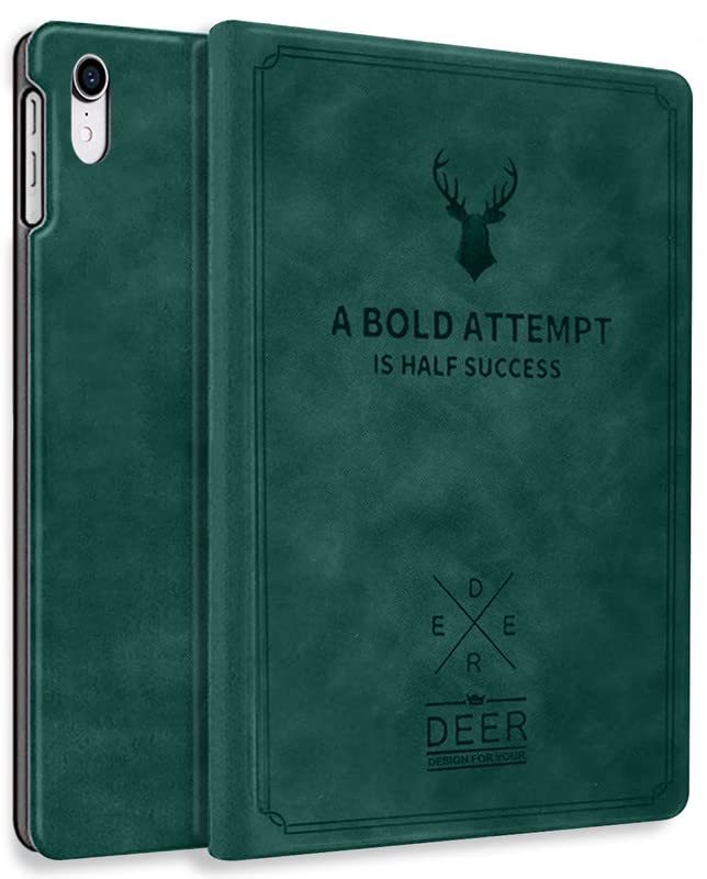 Robustrion Cover for iPad 11th Generation (A16) / 10th Generation Cover Case (2025/2022), Deer Pattern Flip Case Cover for iPad 11th Gen 11 inch / 10th Gen 10.9 inch [Auto Sleep Wake] - Dark Green - Image 1
