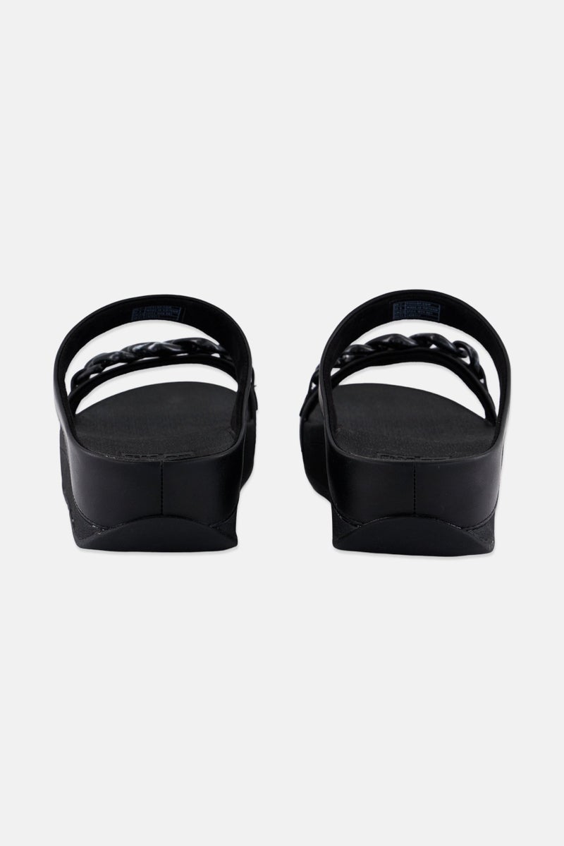 FitFlop Women Fino Chain Slip On Sandals, Black  - Image 3