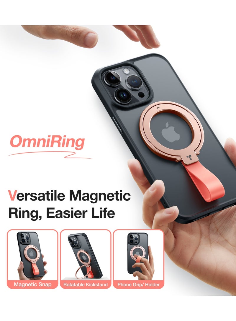 TORRAS 2024 Upgrade Magnetic Phone Grip Holder Kickstand, Fit for PopSockets MagSafe Ring Removable, for iPhone 16,15,14, 13, 12 11 Pro/Max/Plus/Mini,Samsung Galaxy, Google (Rose Gold), Ostand Ring Rose Gold - Image 5
