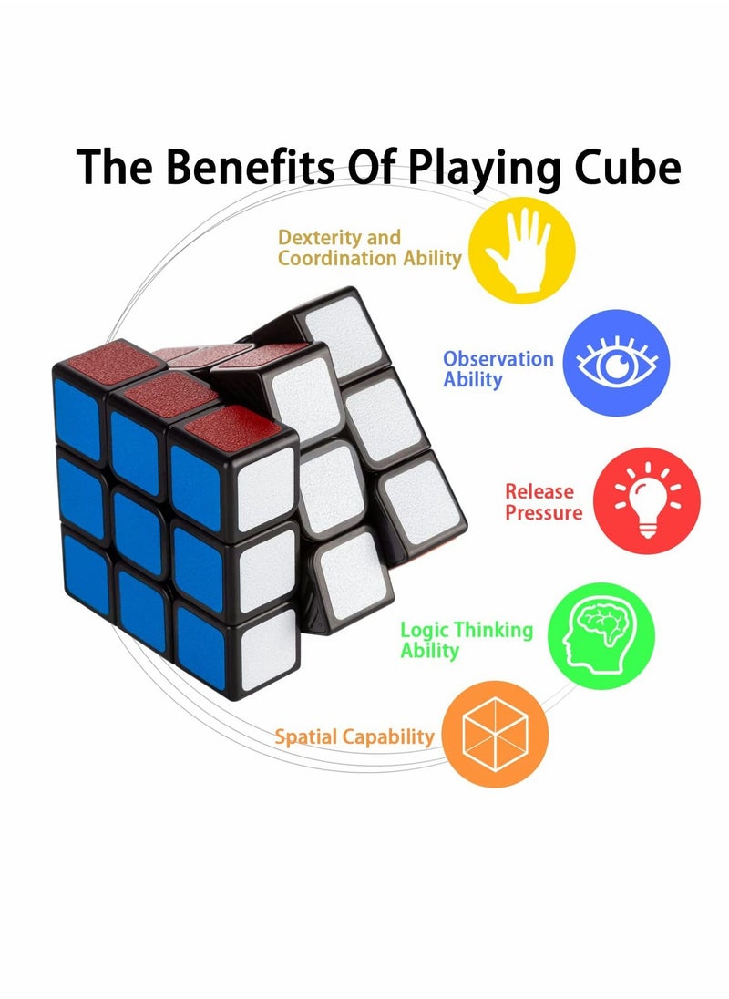 KASTWAVE - Rubix Cube Speed Cube Smooth Turning Magic Cube 3 3 3 Brain Teaser Puzzle Cube Sticker (2.2 inches) - Image 1