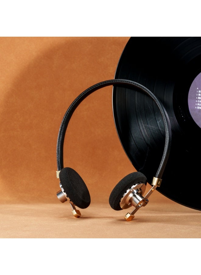 ROSESELSA Distant Mountain Wired On-Ear Headphones, Retro Open-Back HiFi Headset with 40mm Dynamic Driver, CNC Stainless Steel & Lambskin, MMCX Detachable Cable - Image 5