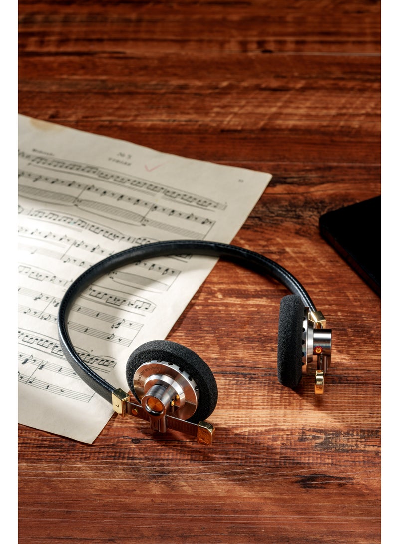 ROSESELSA Distant Mountain Wired On-Ear Headphones, Retro Open-Back HiFi Headset with 40mm Dynamic Driver, CNC Stainless Steel & Lambskin, MMCX Detachable Cable - Image 3