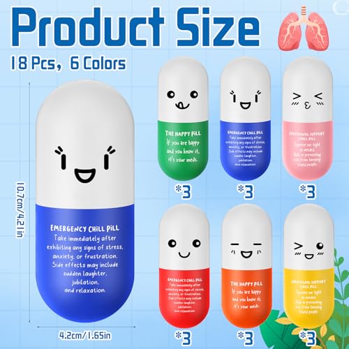 Arrowbash 18 Pcs Pill Stress Ball Pharmacy Technician Gift for Pharmacist Nurses Doctor Pill Shaped Foam Inspirational Coworker Employee Stress Ball with Cute Cartoon Emotion Face Emergency - Image 5