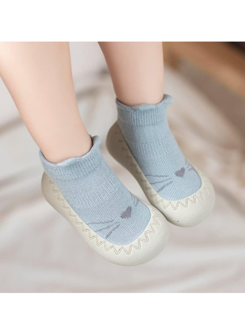 Oasisgalore - Baby Sock Shoes Toddler Cartoon Soft Rubber Sole Non Slip Floor Slipper for Boys Girls First Walking - Image 1