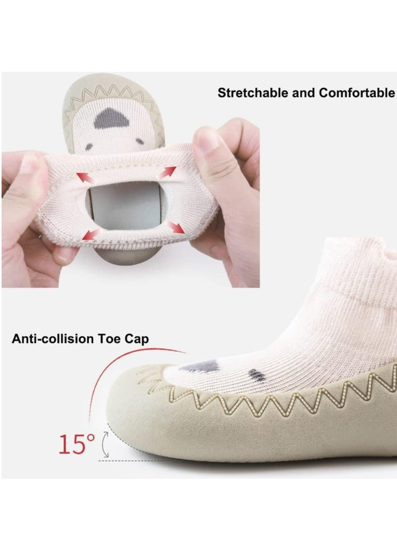 Oasisgalore - Baby Sock Shoes Toddler Cartoon Soft Rubber Sole Non Slip Floor Slipper for Boys Girls First Walking - Image 1