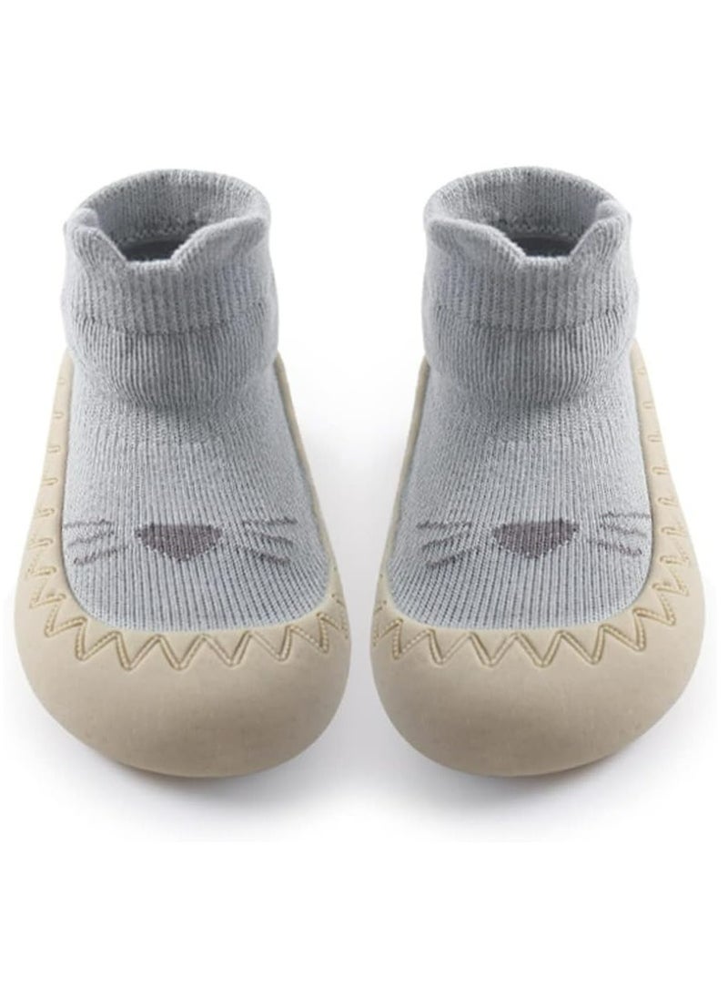 Oasisgalore - Baby Sock Shoes Toddler Cartoon Soft Rubber Sole Non Slip Floor Slipper for Boys Girls First Walking - Image 1