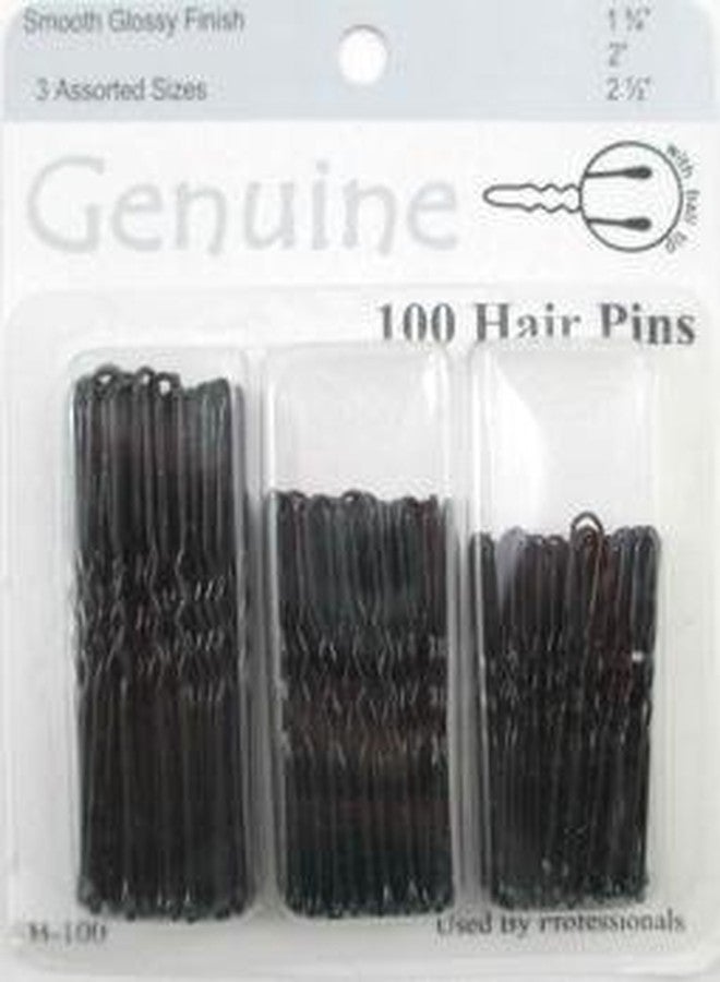 Genuine 100-Pack 3 Assorted Sizes Mix Hair Pins 1.75" and 2" and 2.5"