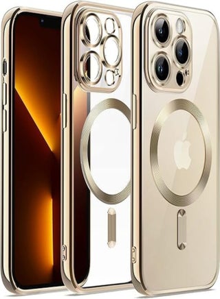 Next store Magnetic Case Compatible with iPhone 12 Pro Max [Support Magsafe Charger] with Camera Lens Protector Full Protection TPU Shockproof Cover (Gold) - pzsku/Z4C02AFB63C07362C99E1Z/45/_/1716119488/ee63af6f-606e-4475-80eb-989515763f75