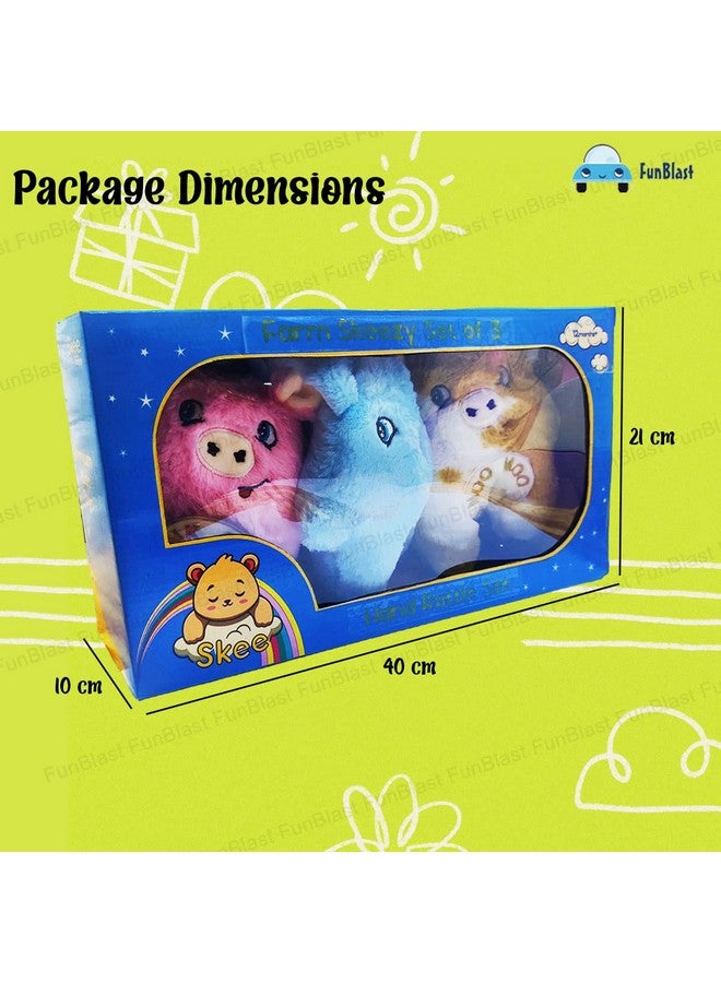 FunBlast Soft Rattles Toys - Soft Rattles Toys, Pack of 3 Pcs Cartoon Soft Animal Rattles Sound Toys for Babies, Soft Stuffed Rattles for 0+ Months Babies, Baby Toys for New Born - Multicolor - Image 2