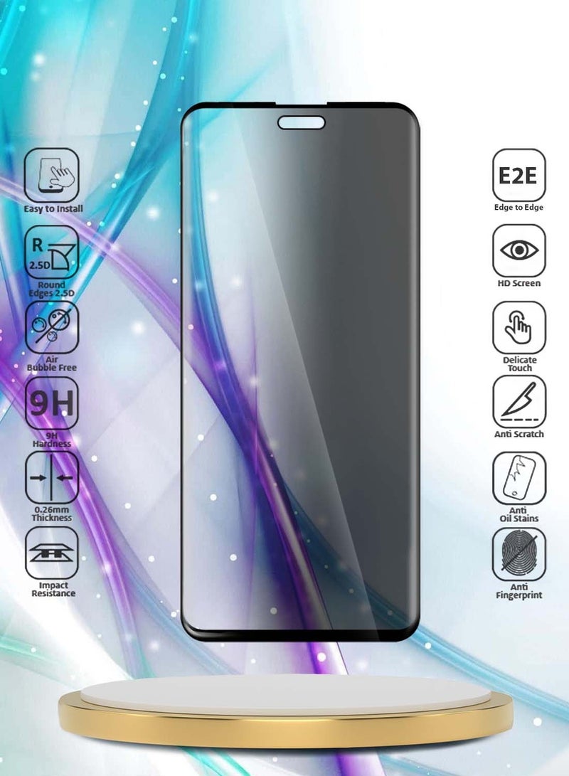 دبليو تيك هواوي ميت 70 برو 5G / 70 RS Ultimate 5G 2024 Premium Edge-Pro E2E Series Privacy Full Glue غطاء كامل واقي شاشة من الزجاج المقسى - شفاف / أسود - Image 2