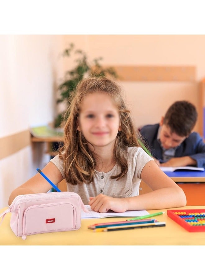 GGEROU Pencil Case For Girls Boys Secondary School, Multi Compartment Pencil Pouch Stationery Organizer,Aesthetic Pencil Bag Pink - Image 4