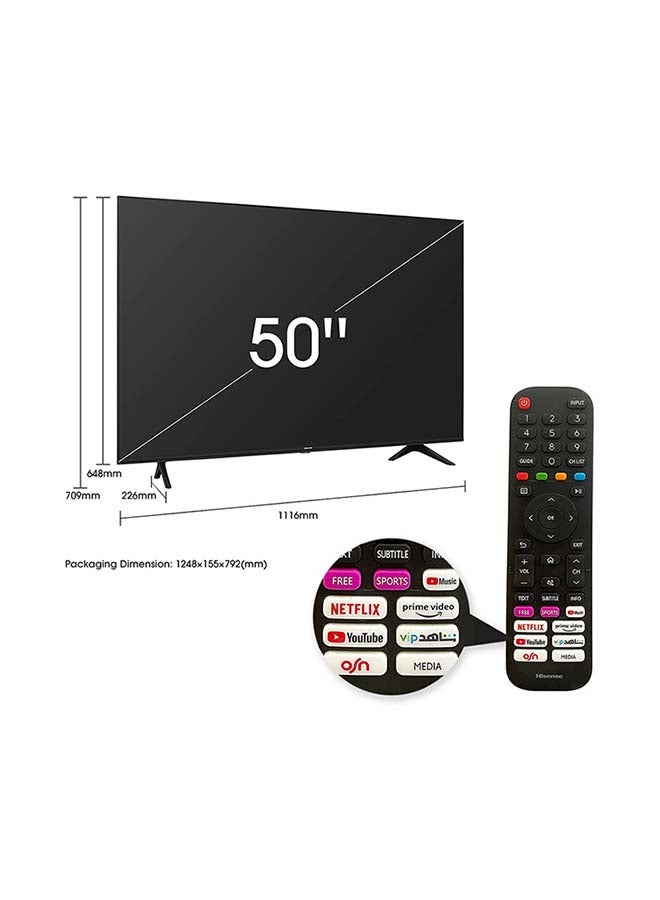 Hisense 50-Inch 4K UHD HDR Smart TV Vidaa OS 50A6GE Black - Image 3