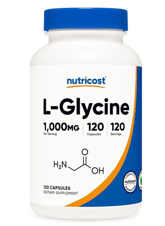 ل-جلايسين 1000 ملجم، 120 كبسولة، نباتي