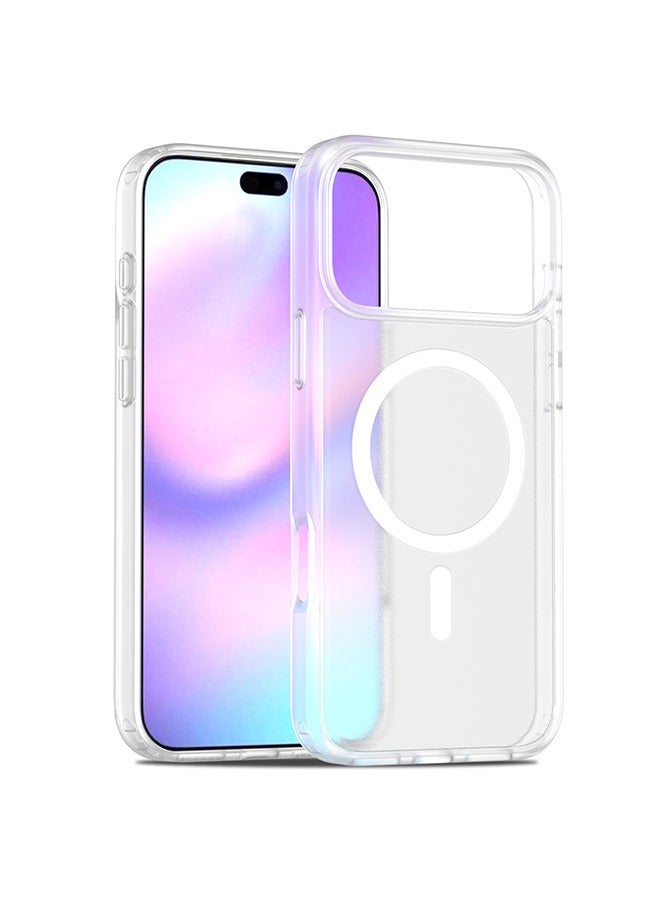 iPhone 17 Pro Max Clear Magnetic Cover | Mag Safe Compatible | Hybrid Protective Crystal Clear Hard Back Case | Shockproof Silicone Frame | Anti Yellowing | Slim Transparent Case for Apple iPhone17