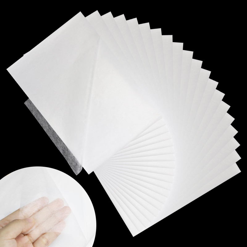 Iffitya Stitch Witchery 20 Sheets, 8" x 12" Fusible Webbing for Fabric Applique, Medium Weight Fusible Interfacing, Stitch Witchery Fusible Bonding Web for Fabric for DIY Crafts - Image 1