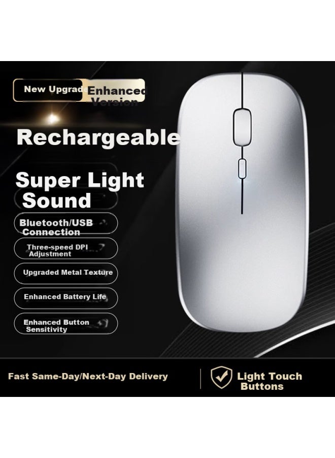 Stiger Rechargeable Wireless Bluetooth Mouse Light Sound Dual Mode Portable Laptop Desktop Office Business Ergonomic Uni Suitable For Huawei Apple - Image 1