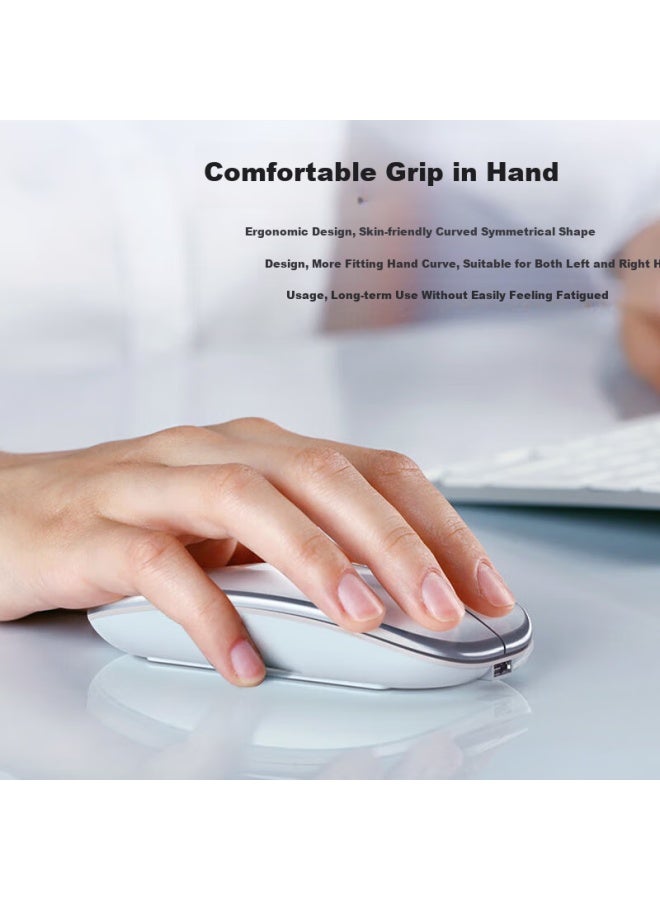 Stiger Rechargeable Wireless Bluetooth Mouse Light Sound Dual Mode Portable Laptop Desktop Office Business Ergonomic Uni Suitable For Huawei Apple - Image 4