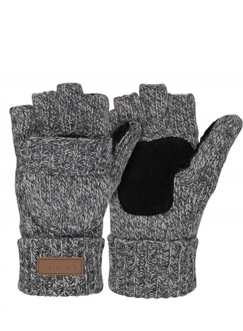 Luckam Winter Gloves Warm Thermal Knit Flip Top Snow Glove for Cold Weather - Image 1