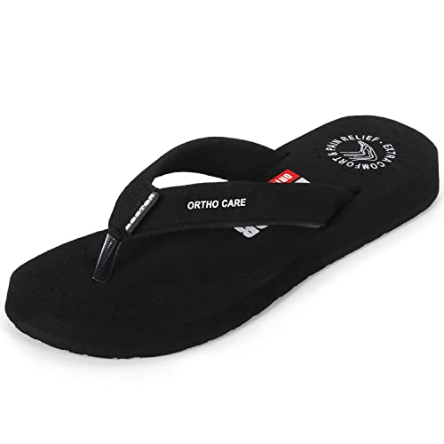 DOCTOR EXTRA SOFT Women's Care Orthopaedic Diabetic Comfortable MCR Flip-Flop Slippers FeelGood-60016-Black-5UK - Image 1