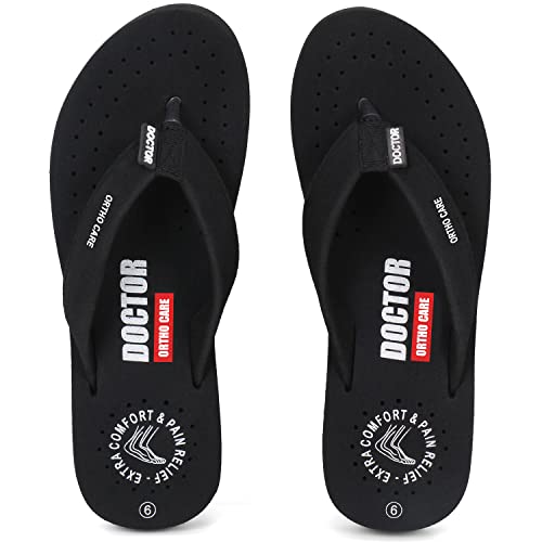 DOCTOR EXTRA SOFT Women's Care Orthopaedic Diabetic Comfortable MCR Flip-Flop Slippers FeelGood-60016-Black-5UK - Image 3