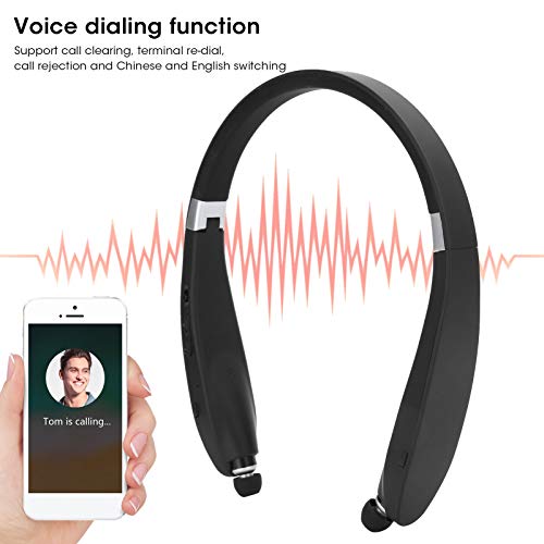 Dilwe SX?991 Stereo Bluetooth5.0 Headphones Neckbands with Retractable Earbuds,Foldable Bluetooth5.0 Headphones Speaker 2 in 1,Universal Sports Earphone,for Home Office,Video - Image 2