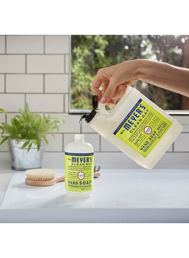 Mrs. Meyer's Clean Day - عبوة إعادة تعبئة صابون اليدين من السيدة مايرز، مصنوعة من الزيوت الأساسية، تركيبة قابلة للتحلل البيولوجي، عشبة اللويزة الليمونية، 33 أونصة سائلة - Image 1