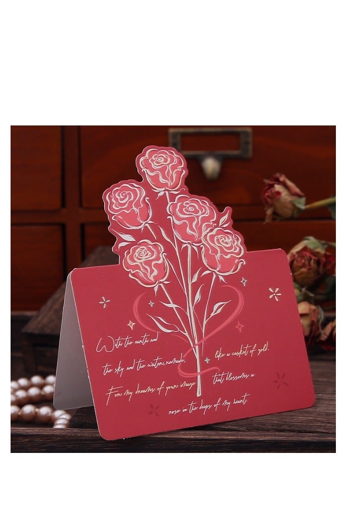 5 قطع من بطاقات الزهور ثلاثية الأبعاد، بطاقات منبثقة، بطاقات تهنئة منبثقة مكتوبة بخط اليد لحفلات أعياد الميلاد، بطاقات دعوة للحفلات، بطاقات ترويجية - Image 5