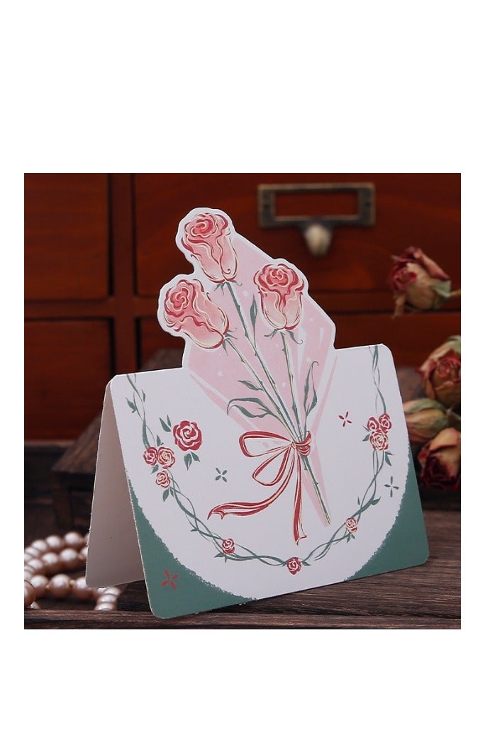 5 قطع من بطاقات الزهور ثلاثية الأبعاد، بطاقات منبثقة، بطاقات تهنئة منبثقة مكتوبة بخط اليد لحفلات أعياد الميلاد، بطاقات دعوة للحفلات، بطاقات ترويجية - Image 4