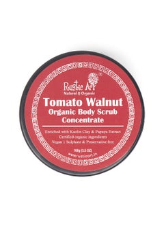 Rustic Art Tomato Walnut Body Scrub Concentrate  Essential Exfoliation  Glowing Skin  Foaming Cleanser with Coconut Nectar and Turmeric  For Women  Men  35 Oz 