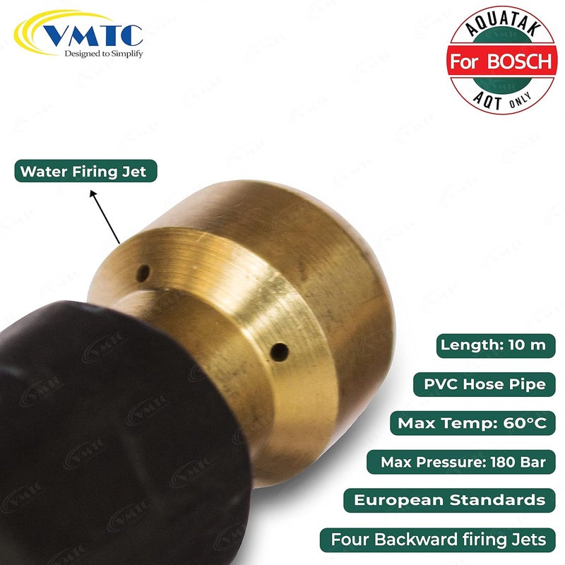 VMTC VMTC Drain Pipe Cleaning Kit Compatible with Bosch High Pressure Car Washer AquatakAQT 10 Metre  - Image 5