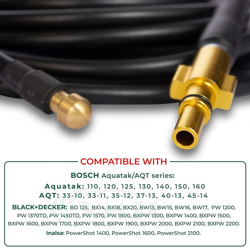 VMTC VMTC Drain Pipe Cleaning Kit Compatible with Bosch High Pressure Car Washer AquatakAQT 10 Metre  - Image 2