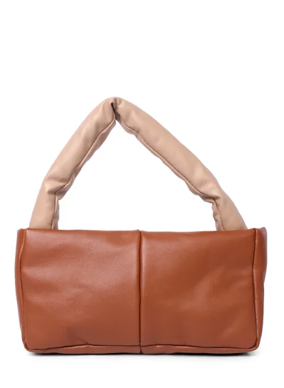 London Rag Tan Faux Leather Baguette Bag