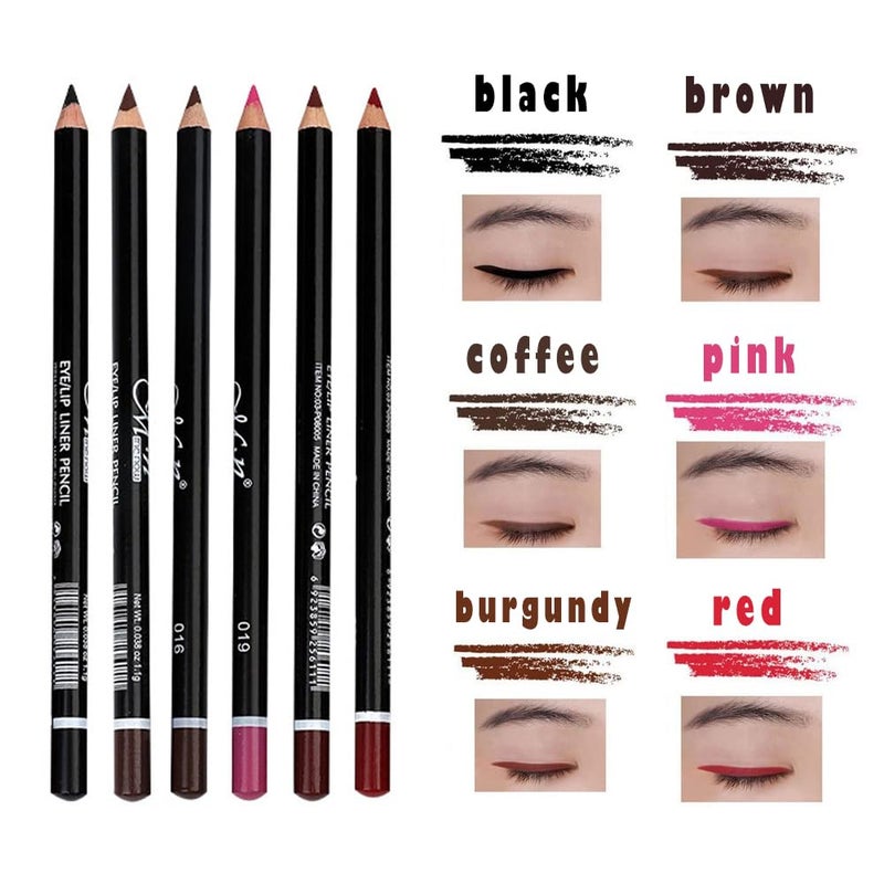 Linble Eye Liner Pencil Set - 12 Assorted Colors Natural Matte Long Lasting Hypoallergenic Eyeliners Eye Makeup Soft Crayon Pencils (Black Gray Brown Plum Purple Lavender Pink etc) - Image 5
