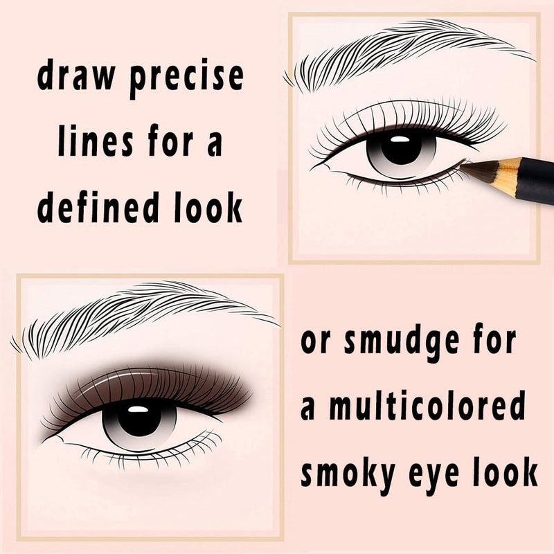 Linble Eye Liner Pencil Set - 12 Assorted Colors Natural Matte Long Lasting Hypoallergenic Eyeliners Eye Makeup Soft Crayon Pencils (Black Gray Brown Plum Purple Lavender Pink etc) - Image 3