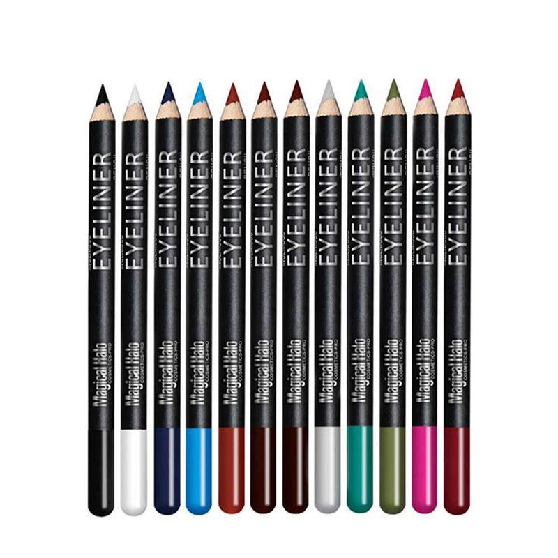 Linble Eye Liner Pencil Set - 12 Assorted Colors Natural Matte Long Lasting Hypoallergenic Eyeliners Eye Makeup Soft Crayon Pencils (Black Gray Brown Plum Purple Lavender Pink etc) - Image 1