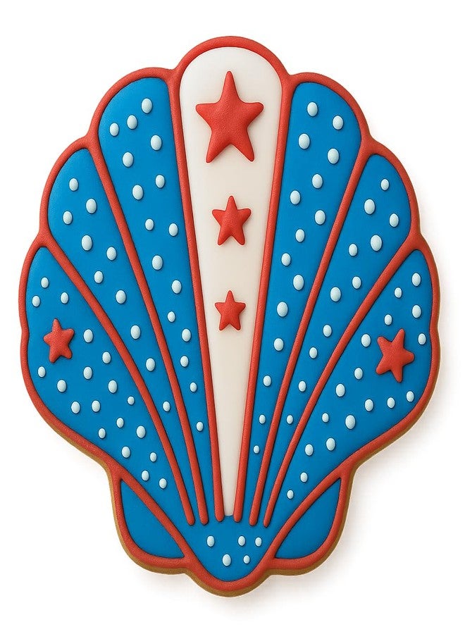 Mighty Gadget Seaside Scallop Seashell Cookie Cutter & Stamp Set - 3.75x3.75 Inches, Ocean-Inspired Baking Tool - Image 3