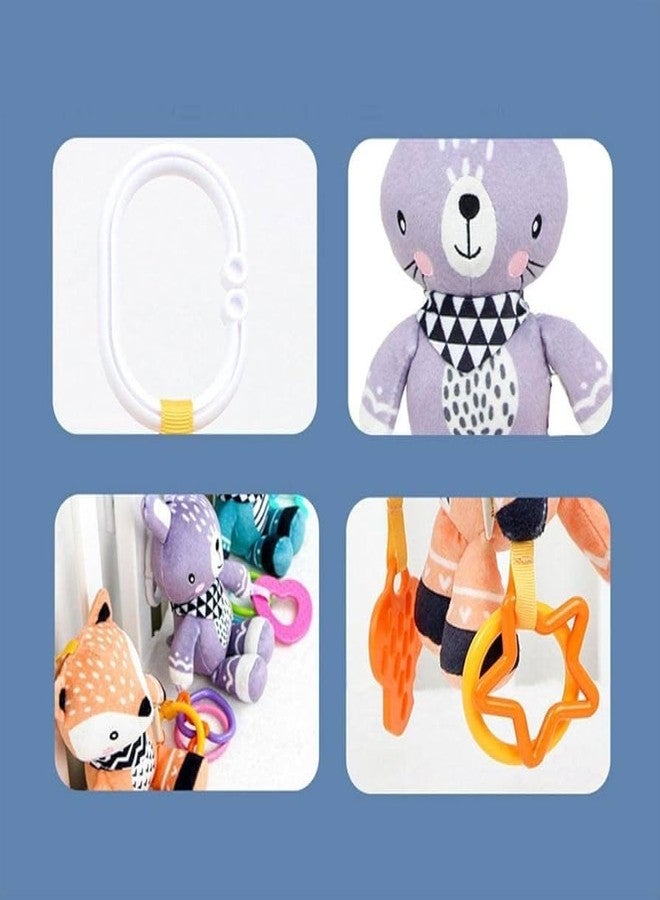 FabeKee My First Baby Toy,Soft Hanging Crinkle Squeaky Dangling Toy Car Seat Stroller Toys with Plush Animal C-Clip Ring for Infant Babies Boys and Girls (Pulling) - Image 4