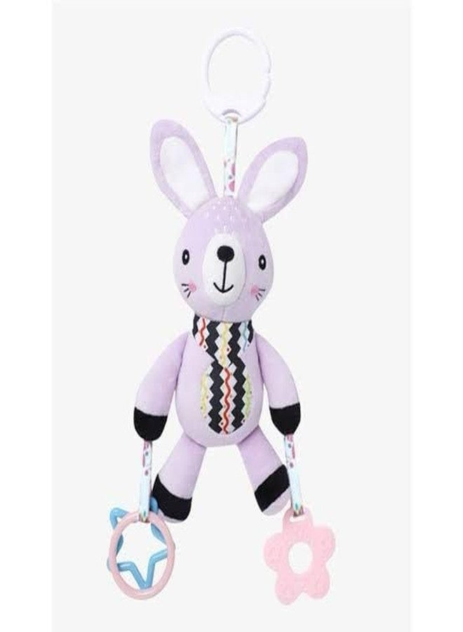 FabeKee My First Baby Toy,Soft Hanging Crinkle Squeaky Dangling Toy Car Seat Stroller Toys with Plush Animal C-Clip Ring for Infant Babies Boys and Girls (Pulling) - Image 1