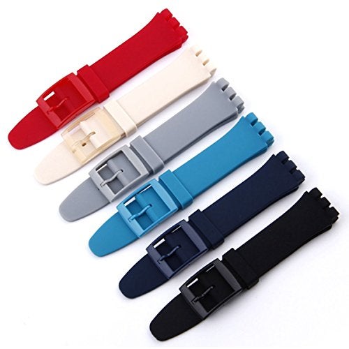 GreenOlive Ultra-thin Replacement Waterproof Silicone Rubber Watch Strap Watch Band for Swatch Skin Series (16mm, White) - Image 3