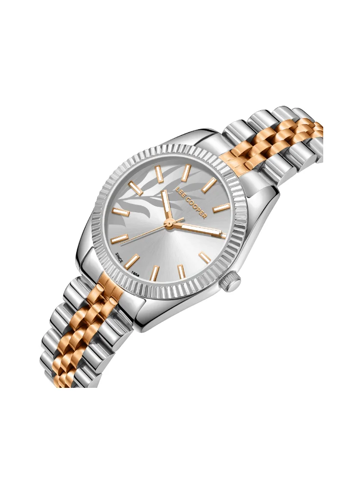 Lee Cooper Women's Analog Display Watch With Silver/Rose Gold Metal Strap - LC08102.530