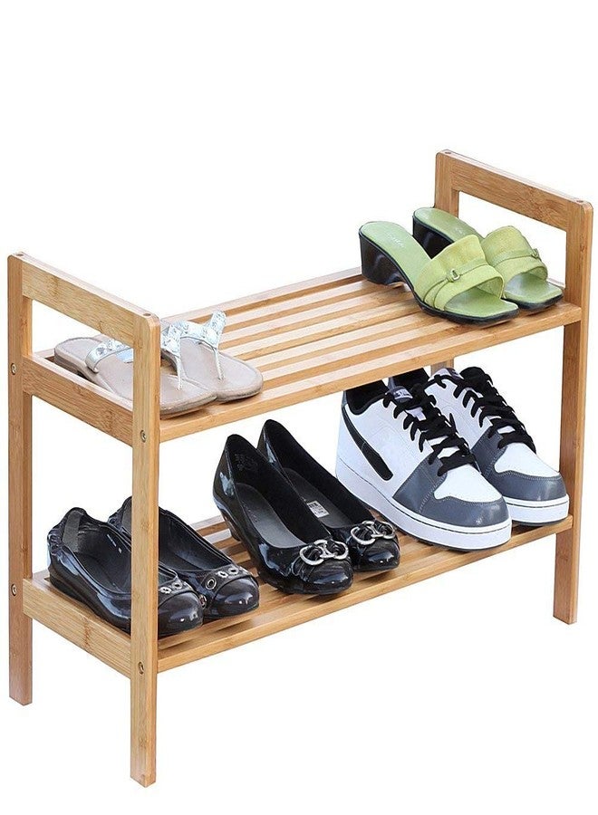 Oceanstar 2-Tier Bamboo Shoe Rack, Natural - Image 4
