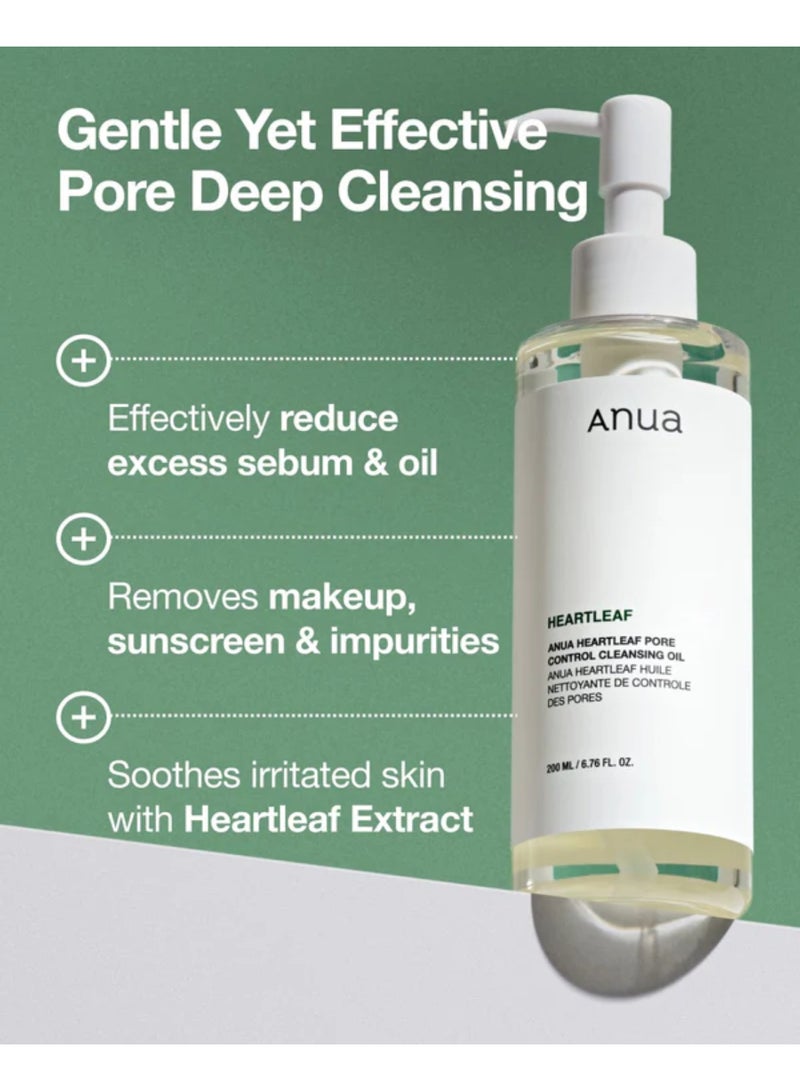 Anua Heartleaf Pore Control Cleansing Oil, Oil Cleanser for Face, Makeup Blackhead Remover, Double Cleansing, Facial Cleanser, Mild Ingredients, Korean Skin Care 6.76 fl oz(200ml) 200ml - Image 3