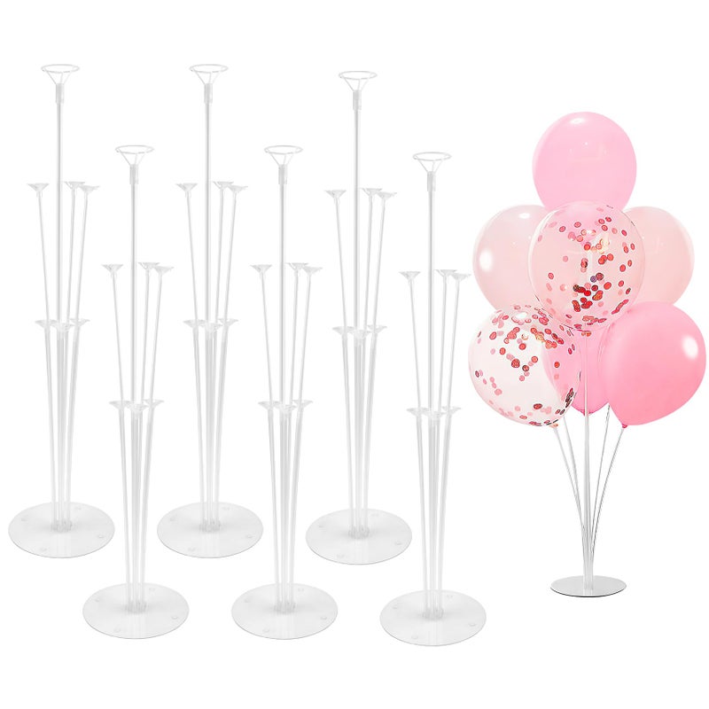 LBNZC 6 Sets Balloon Sticks with Base for Table Balloon Stand Kit Balloon Stands with Base for Floor Balloon Arch Stand with Base Balloon Stands for Table Baby Shower Birthday Wedding Party Decorations - Image 1
