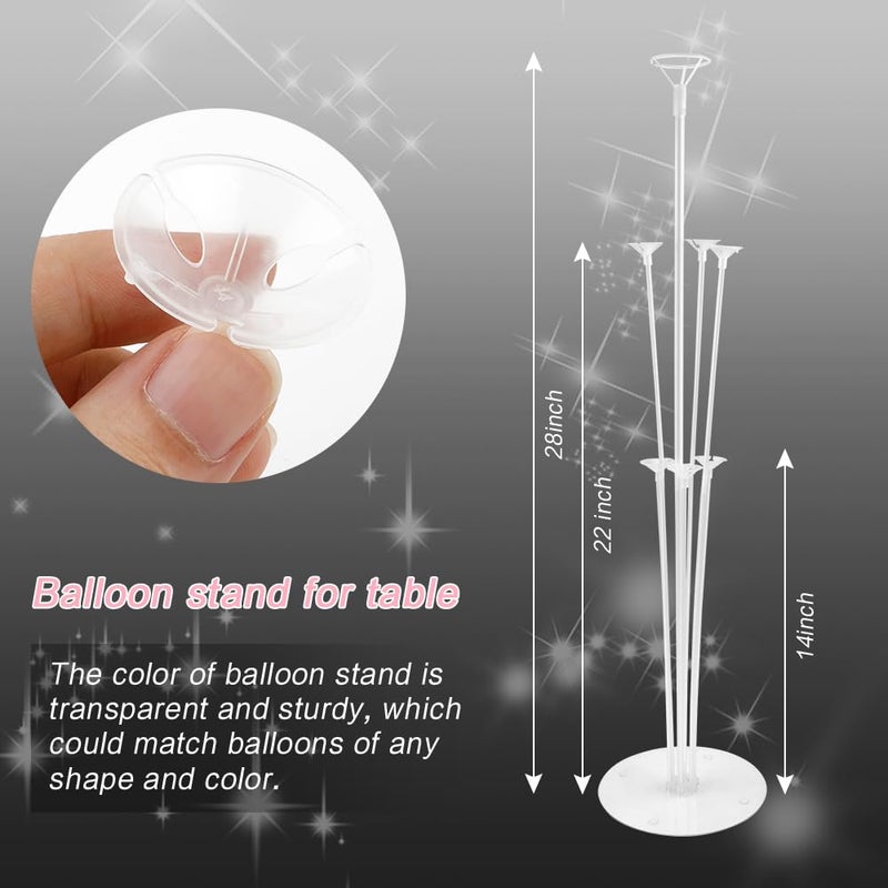 LBNZC 6 Sets Balloon Sticks with Base for Table Balloon Stand Kit Balloon Stands with Base for Floor Balloon Arch Stand with Base Balloon Stands for Table Baby Shower Birthday Wedding Party Decorations - Image 3