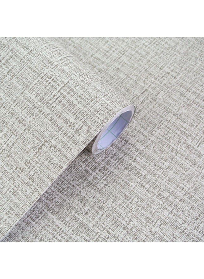 ورق جدران ذاتي اللصق كتان رمادي