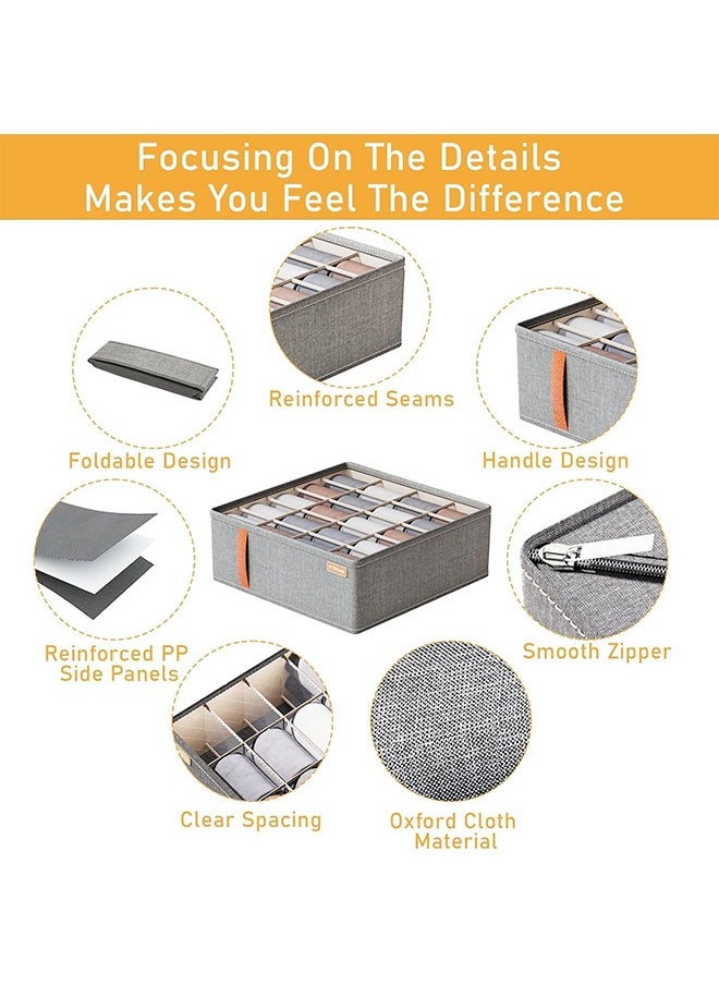 Generic Underwear Drawer Organiser,Underwear storage  Foldable Oxford Cloth Wardrobe Organiser, 7 Cell Drawer Organiser, Clothes Organisers Dividers for Bras, Socks, Ties, Scarves  - Image 4