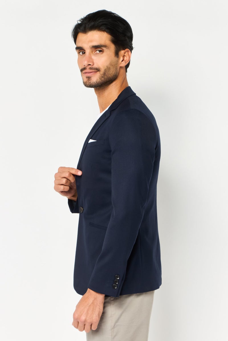 Selected Homme Men Slim Fit Long Sleeve Plain Blazer, Navy - Image 2